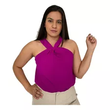 Blusa Feminina Regata Trançada Blusinha Alça Coleção Verão