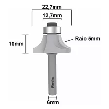 Fresa Raio 5mm Com Rolamento 1974100.01 Radix