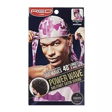 Rojo Por Beso Power Wave Militar Satinado Durag (rosa)