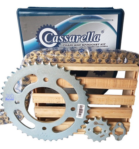 Foto de Kit Arrastre Cbf 125 Cadena Doradada Cassarella