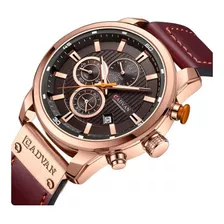 Reloj Para Hombre Cadvan Oro Rosa Cafe En Caja