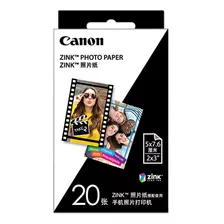 20 Folhas Canon 2x3 Polegadas Zink Papel Fotográfico Zp-2030