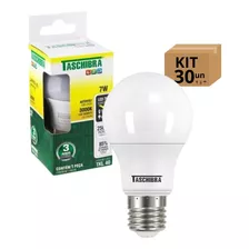 Kit 30 Lâmpadas Bulbo Led Taschibra Tkl Bivolt E27 7w 3000k Cor Da Luz Branco-quente 110v/220v