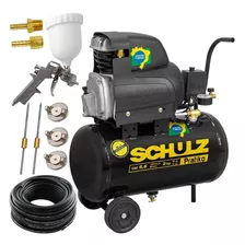 Compressor Ar 8,5pés Pro 25l Schulz + Kit Pintura + 10m Mang