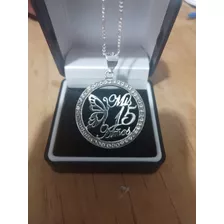 Dije De 15 Años Plata 925 Con Cristal