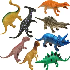 Set De 8 Dinosaurios Grandes De Goma Juguete Premium Niño