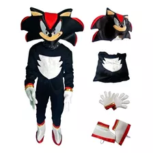 Disfraz Cosplay Tipo Sonic Negro Shadow Boom Superheroe 