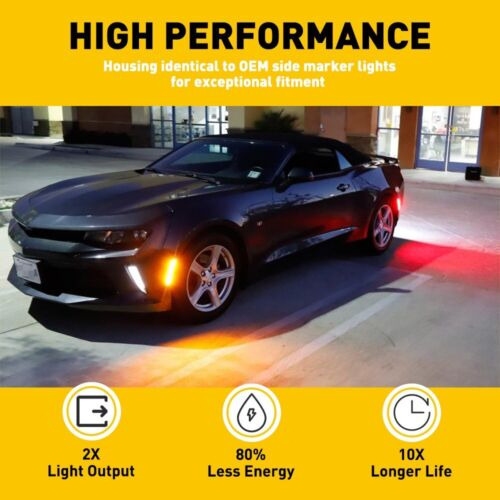 Smoked Led Bumper Marker Side Light For Chevrolet Camaro Aab Foto 4