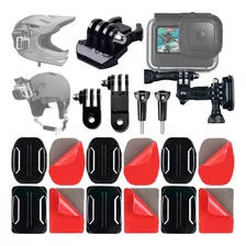 Suporte 3 Curvos 3 Planos Com Adesivos Acessórios Gopro Hero