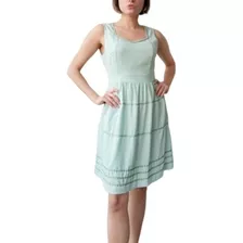 Vestido Esley Mujer Corto Casual Campirano Liso Con Lineas 