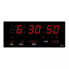 Reloj De Pared Led Con Termómetro Y Calendario Despertador