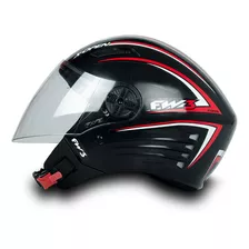 Capacete Masculino X Open 58 Preto Branco Brilhante Vermelho