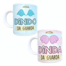 Xícara De Porcelana Presente Kit Dindo E Dinda Da Guarda