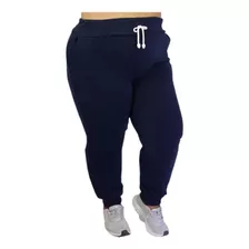 Kit 5 Calças Moletom Flanelado Feminina Jogger Plus Size 