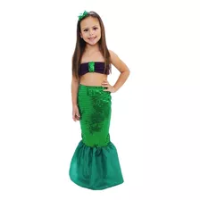 Promoção Fantasia Festa Infantil Pequena Sereia Ariel 210 