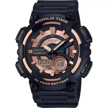 Reloj Casio Caballero Aeq110 30 Memorias Hora Mundial 100 M