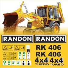 Kit Adesivos + Etiquetas Retro Escavadeira Randon Rk 406 4x4