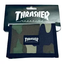 Billetera Thrasher Original Tela Velcro Camo/negro Nueva !