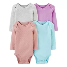 Carters Original Set Pack 4 Bodys Manga Larga Corazones