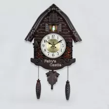 Relógio Parede Cuco Casinha Estilo Madeira Pendulo 60cm A37