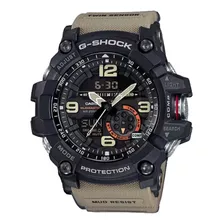 Relógio De Pulso Casio G-shock Gg-1000 Com Corpo Preto, Analógico-digital, Fundo Preto, Com Correia De Resina Cor Bege, Agulhas Cor Verde E Negro E Beige, Subdials De Cor Bege E Preto, Subesferas Co