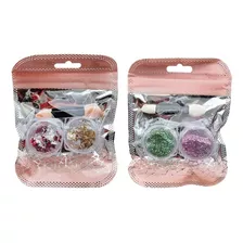 Set 2 Mini Glitter Para Uñas Y Ojos Maquillaje + Aplicador