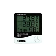 Termo Higrômetro Digital Relógio Termômetro Sensor Umidade 