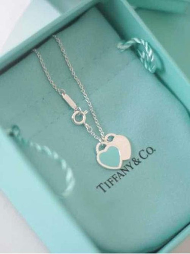 Colar Tiffany & Co Coração Duplo Azul Mini Original