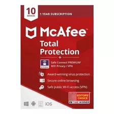 Mcafee Total Protection Plus + Safe Connect 10 Dispositivos