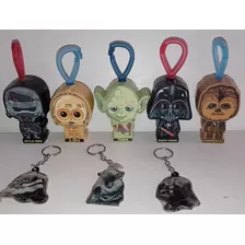 Lote Bonecos Personagens Star Wars + Chaveiros Yoda, Darth 