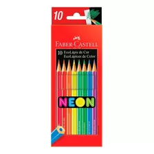 Lápis De Cor Faber Castell Ecolapis 10 Cores Neon