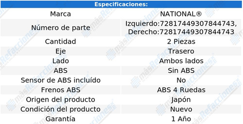 Par De Mazas Traseras Sin Abs Colt De 1993 A 1994 National Foto 4