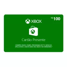 Cartão Xbox Microsoft Gift Card Brasil Br R$ 100 Reais