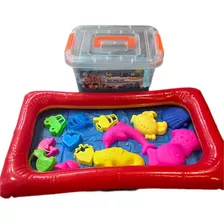 Masa Arena Mágica 2 Kg Con Piscina Inflable Figuras