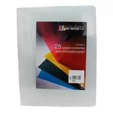 Pasta Para Engargolar Carta Cristal Transparente Rayado 50pz