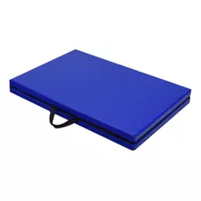 Colchoneta Gym Alta Densidad Plegable De 120cm X 50cm X 4cm Color Azul