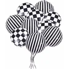20 Pieces Checkered Racing Car Flag Party Balloons Rac...