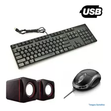 Kit Teclado + Mouse + Caixa De Som Multimídia