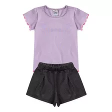 Conjunto Menina Blusa E Short Malha Premium Vários Modelos