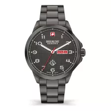 Reloj Swiss Military Smwgh2100341 Para Hombre Cristal Zafiro Color De La Malla Negro Color Del Bisel Negro Color Del Fondo Gris