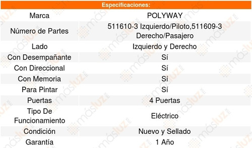 Set 2 Espejos Polyway Buick Encore 14_19 Foto 3