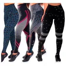 Kit 4 Leggings Mescla Sublimada Não Tem Transparência