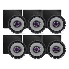 6 Caixas Som Pioneer Quadrada Embutir Teto Preta 50rms 4ohm