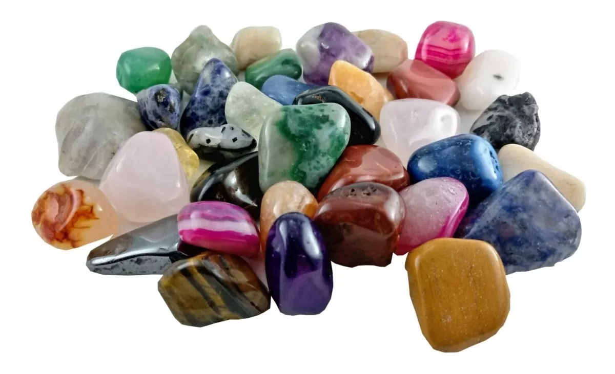 Pedras Brasileiras Mistas 500g Cristal Natural Roladas
