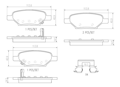 Set-4 Balatas Ceramica Traseras Pontiac G5 2.4l L4 07/08 Foto 2