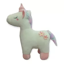 Peluche Unicornio Parado Con Flores 50 Cm Altura