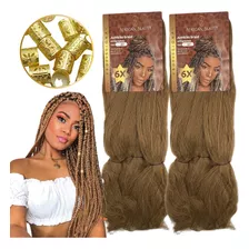 Kit 2 Cabelo Jumbo Jumbão Box Braids African Beauty + Anéis