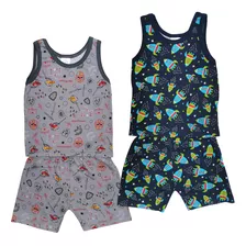 Pijama Infantil Verão Kit 2 Conjunto Atacado Menino 200302-2