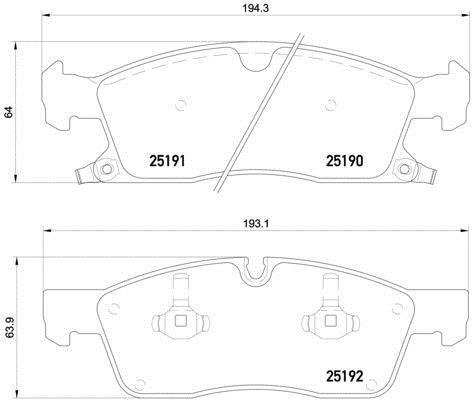 Balatas Delanteras Jeep Grand Cherokee 3.6l V6 2016 Brembo Foto 2