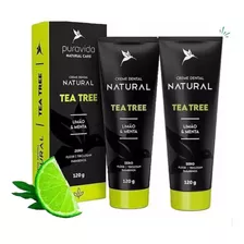 Kit 2 -creme Dental Puravida Tea Tree Limão Menta Sem Glúten